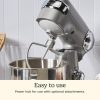 Cuisinart Stand Mixer, 12 Speeds, 5.5-Quart Mixing Bowl, Chef's Whisk, Flat Mixing Paddle, Dough Hook, and Splash Guard with Pour Spout, Silver Lining, SM-50BC, Silver Lining - Image 2
