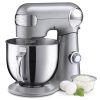 Cuisinart Stand Mixer, 12 Speeds, 5.5-Quart Mixing Bowl, Chef's Whisk, Flat Mixing Paddle, Dough Hook, and Splash Guard with Pour Spout, Silver Lining, SM-50BC, Silver Lining